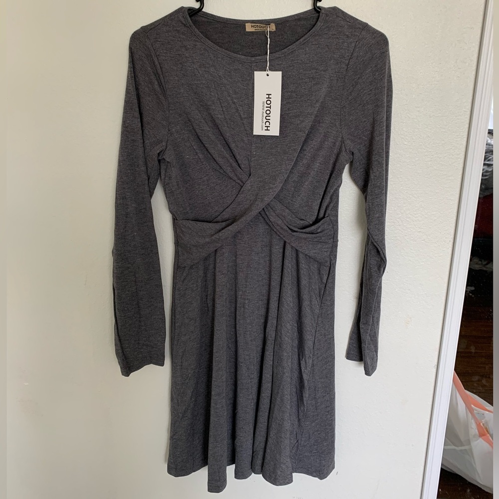 Long sleeve gray dress